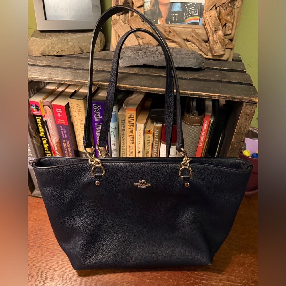 COACH "Sophia" Bluish Black
Leather Tote-new w/o tags